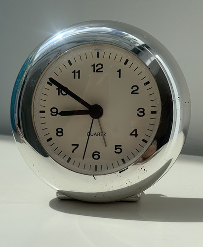 Alarm clock chrome coloured - clock,